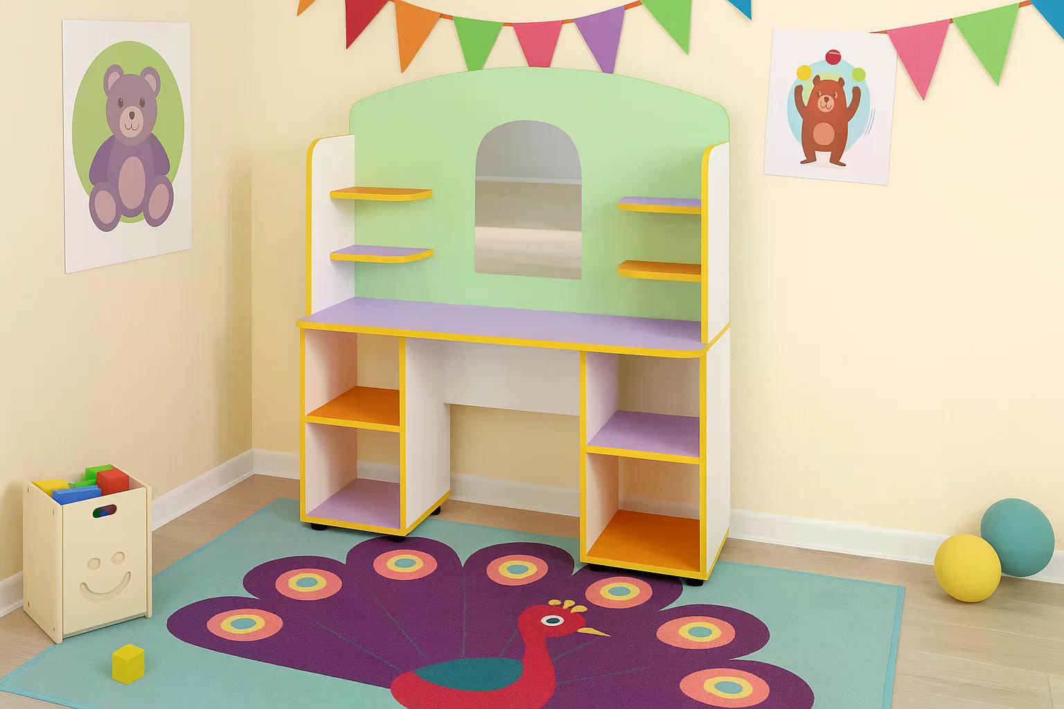 Ігрові меблі для дитячого садка Салон краси Green Water/Lavander - фото 3 Ігрові меблі для дитячого садка Салон краси Green Water/Lavander - фото 3