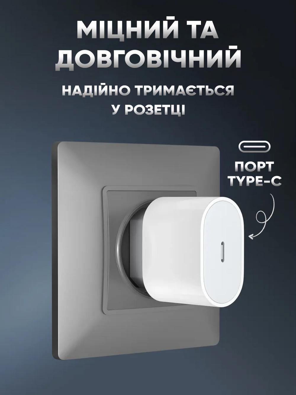 Адаптер для быстрой зарядки iPhone и Android JoyPro 20W Type-C Синий (ebcbb1d0) - фото 7