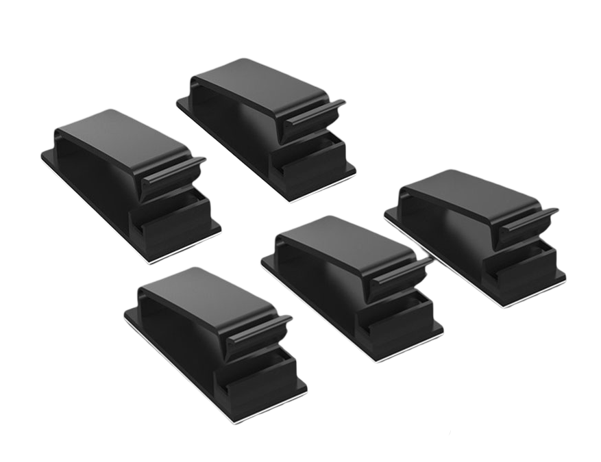 Набор органайзеров-держателей для кабелей с клейким основанием пластиковый 5 шт. Черный (29676)