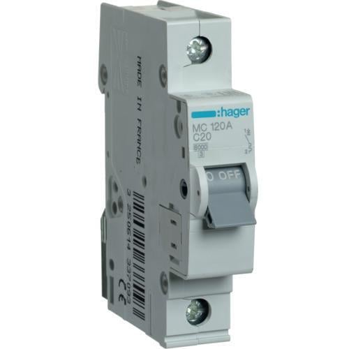 Автоматический выключатель HAGER 1P 20A 6кА C (MC120A)
