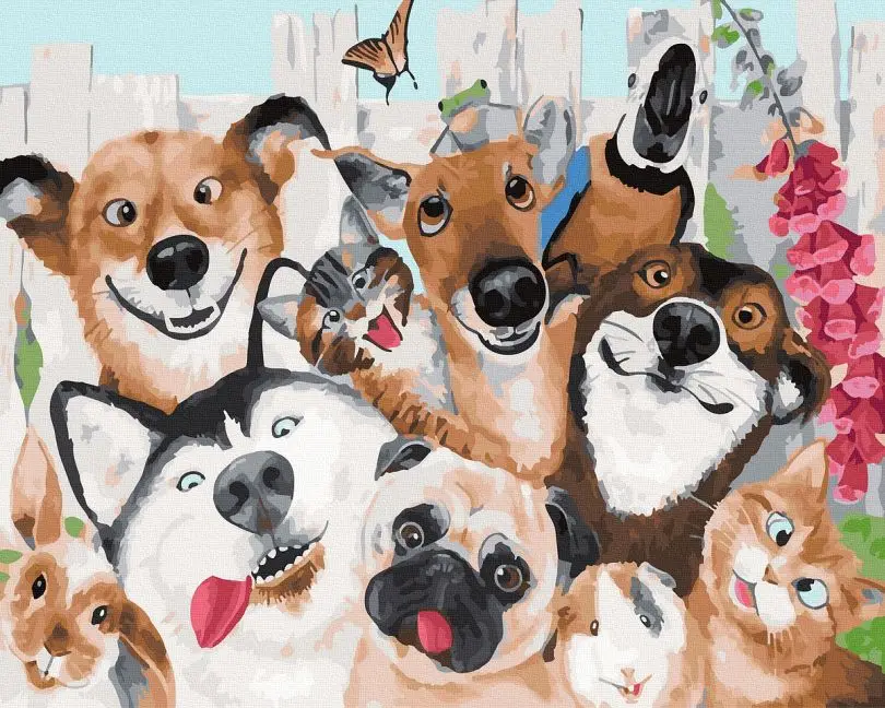 Картина по номерам Brushme Четвероногие друзья 40x50 см (BRM25318)