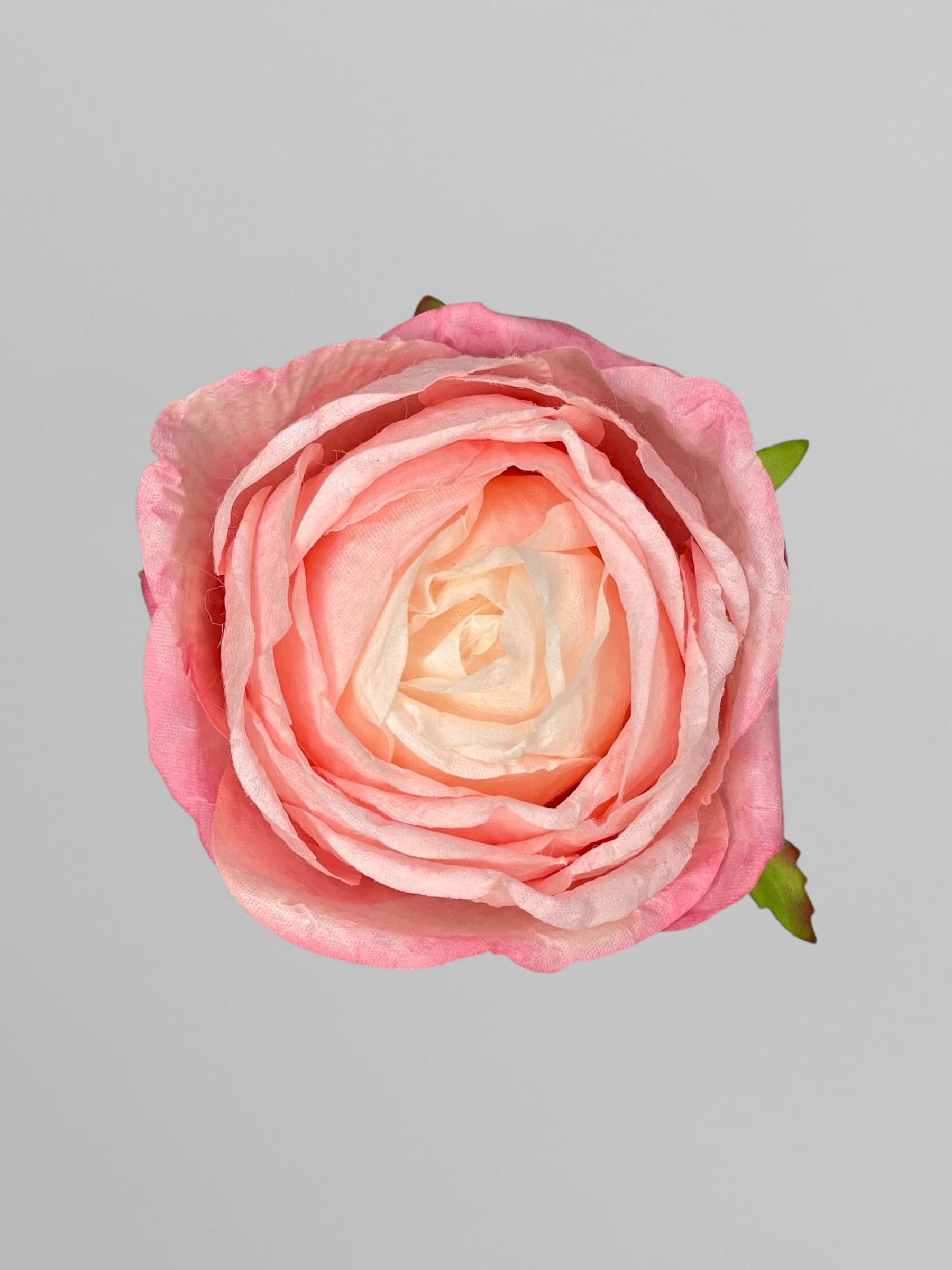 Искусственная головка розы декоративная L 8 см Нежно-розовый (К02127)