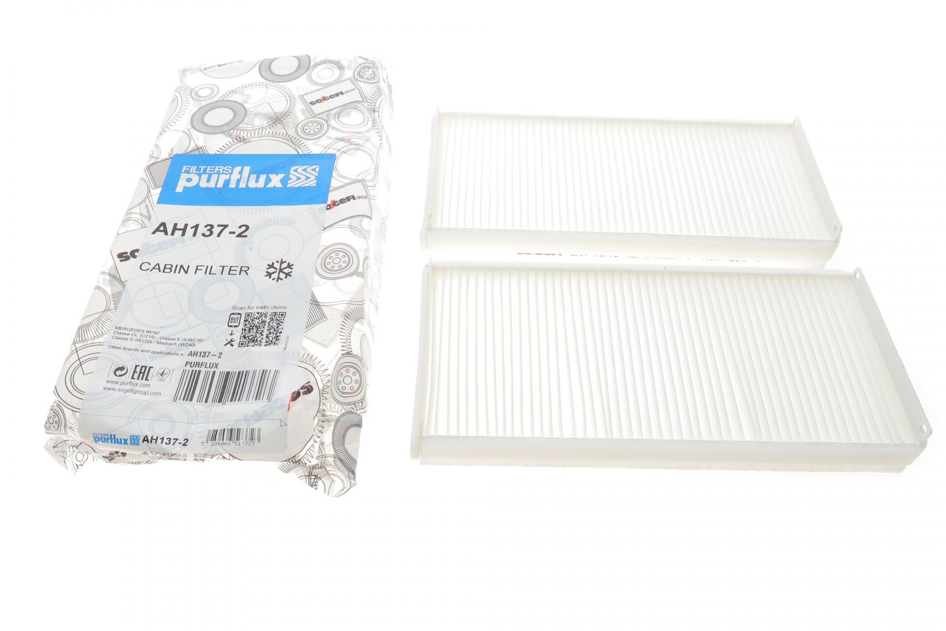 Фильтр салона PURFLUX для MB E-class W210 2 шт. (AH137-2)