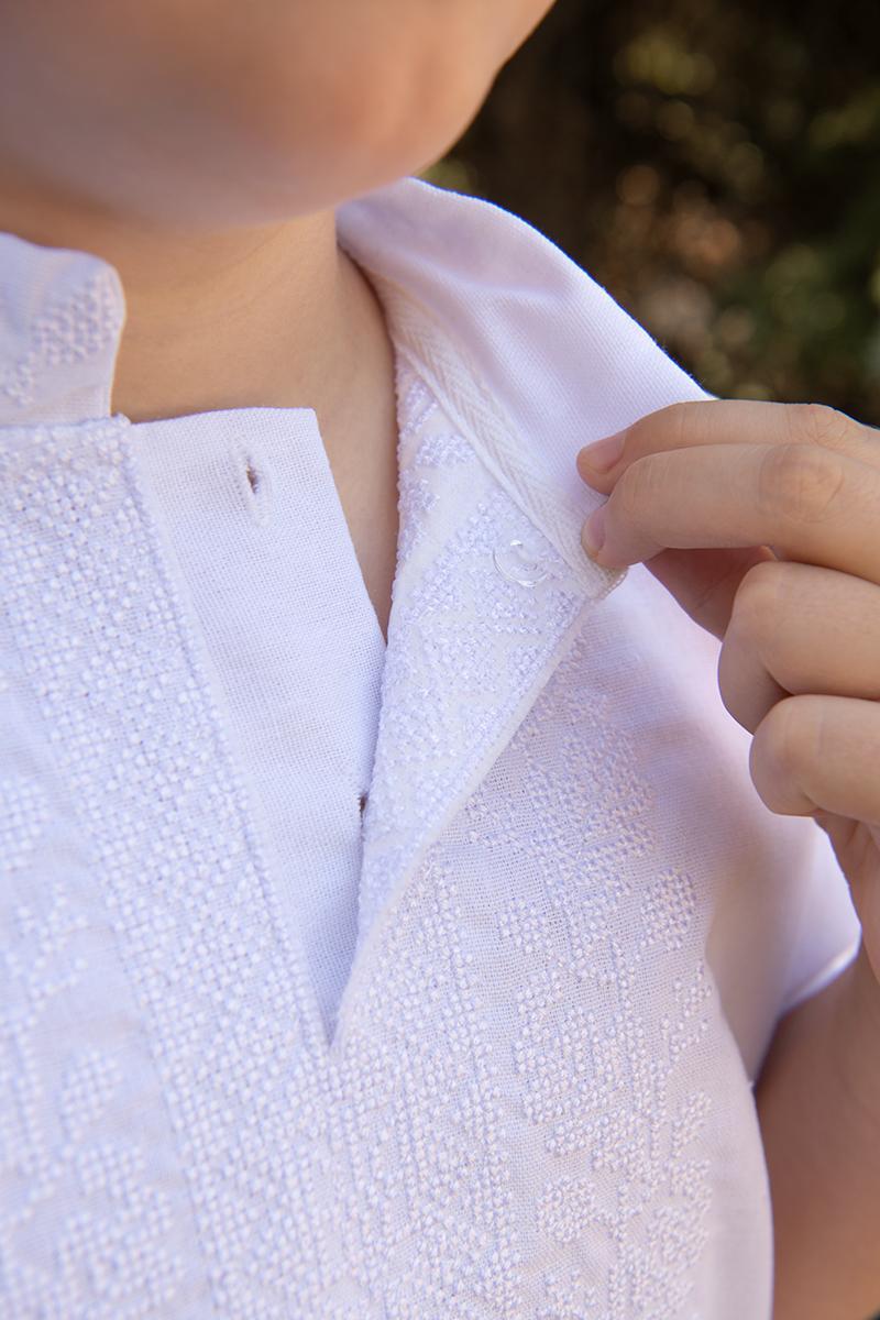 Вышиванка на мальчика с коротким рукавом 92 см Белый (2318633459) - фото 3