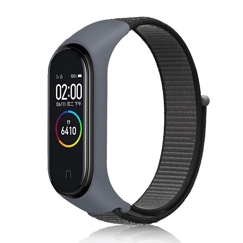 Ремешок MRK для фитнес браслета Xiaomi Mi Band 6/5/4/3 нейлоновый Серый