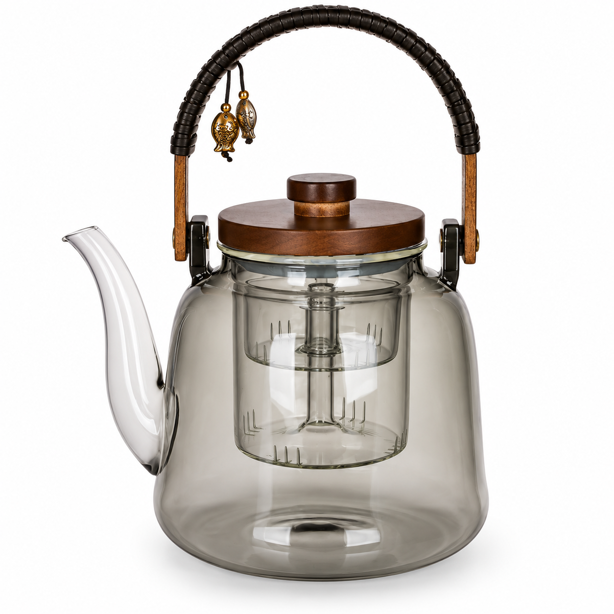 Заварочный чайник BonaDi Smokey Grey стеклянный 1200 мл (992-491)