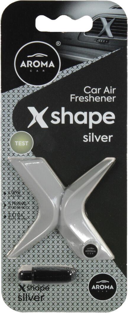 Ароматизатор для авто Aroma Car X Shape Silver на дефлектор твердий 10 мл (0312653)