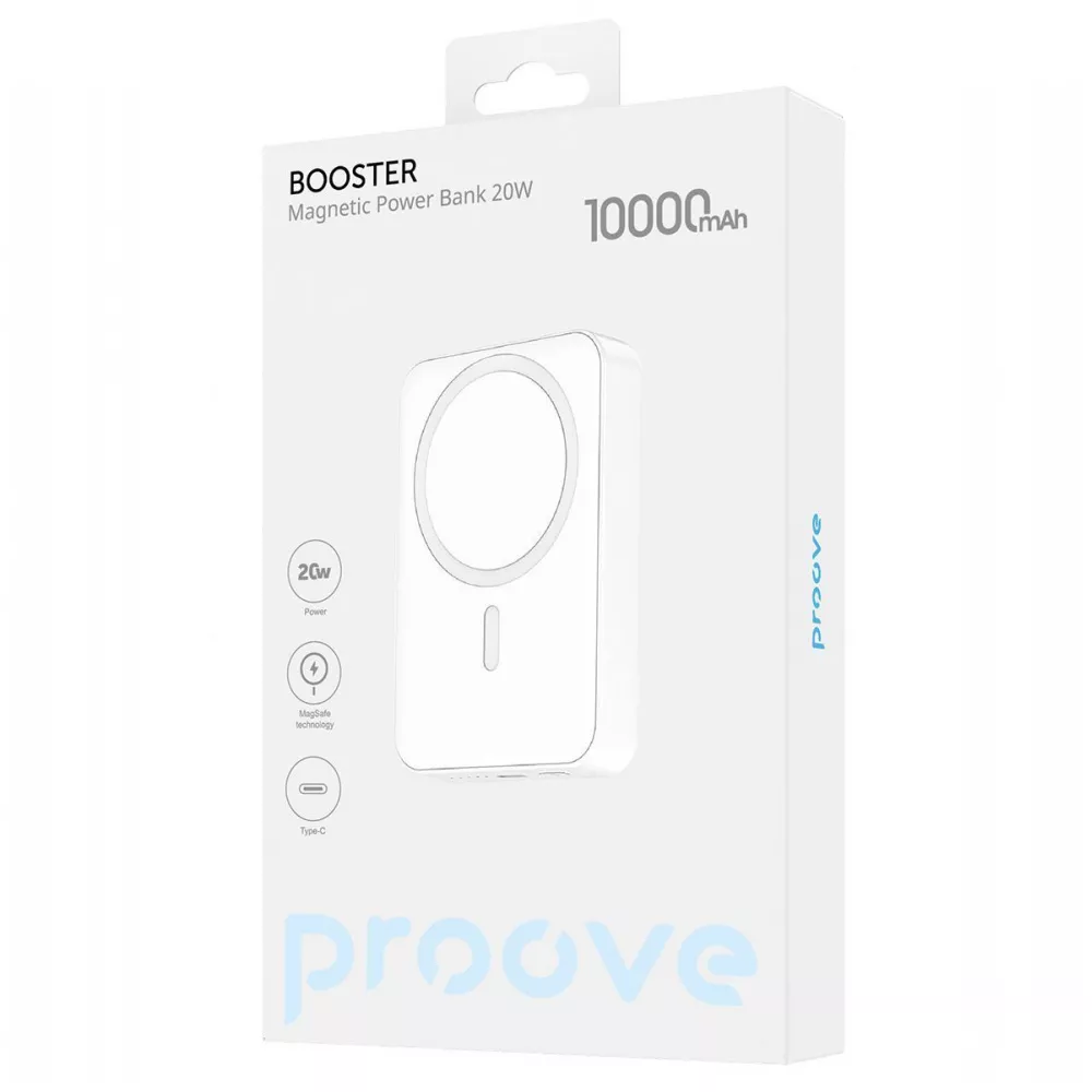 Внешний аккумулятор Proove Magnetic PowerBank Booster 20W 10000mAh White - фото 3