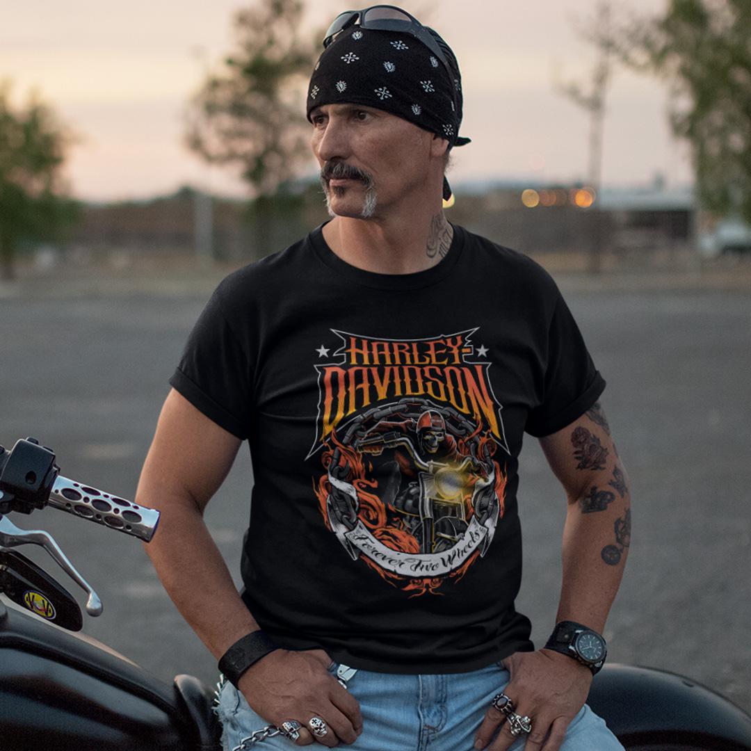 Футболка унисекс Harley Davidson Forever Two Wheels 3XL Черный (00000011495)