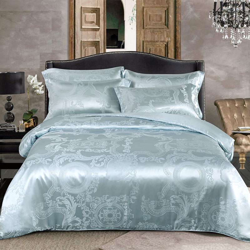 Комплект постельного белья Silk Kiss King Size Французское утро 200x230 см Голубой (12765391)