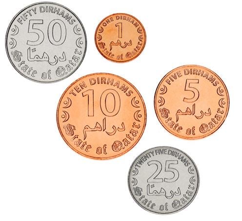 Коллекционные монеты Катар 5 шт. 2016 UNC 1/5/10/25/50 дирхам (М04652)