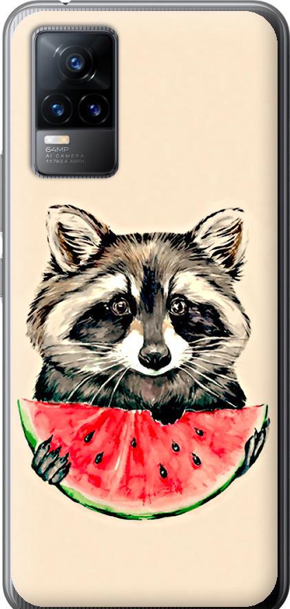 Чехол на Vivo V21E Енотик с арбузом (4605u-2375-42517)
