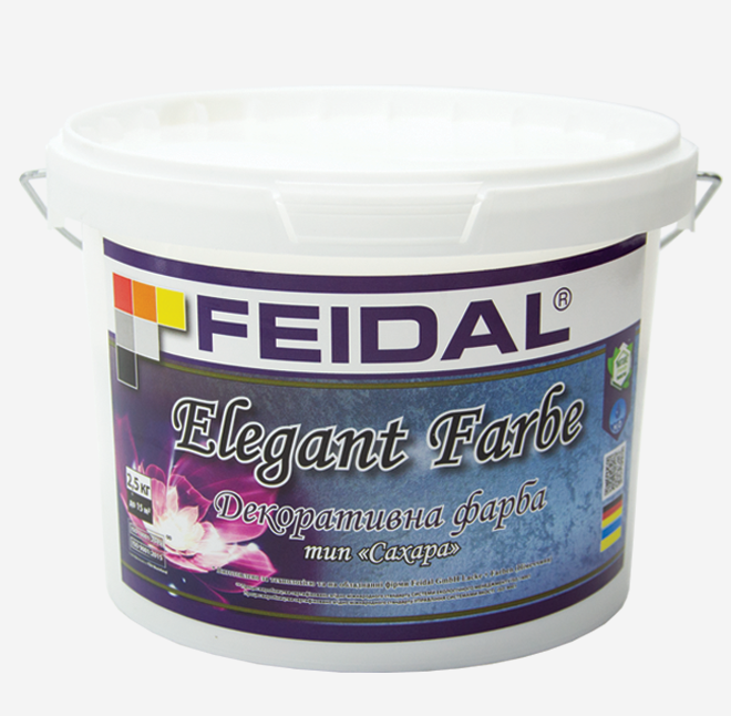 Краска декоративная Feidal Elegant Farbe 2,5 кг Белый - фото 1 Краска декоративная Feidal Elegant Farbe 2,5 кг Белый - фото 1