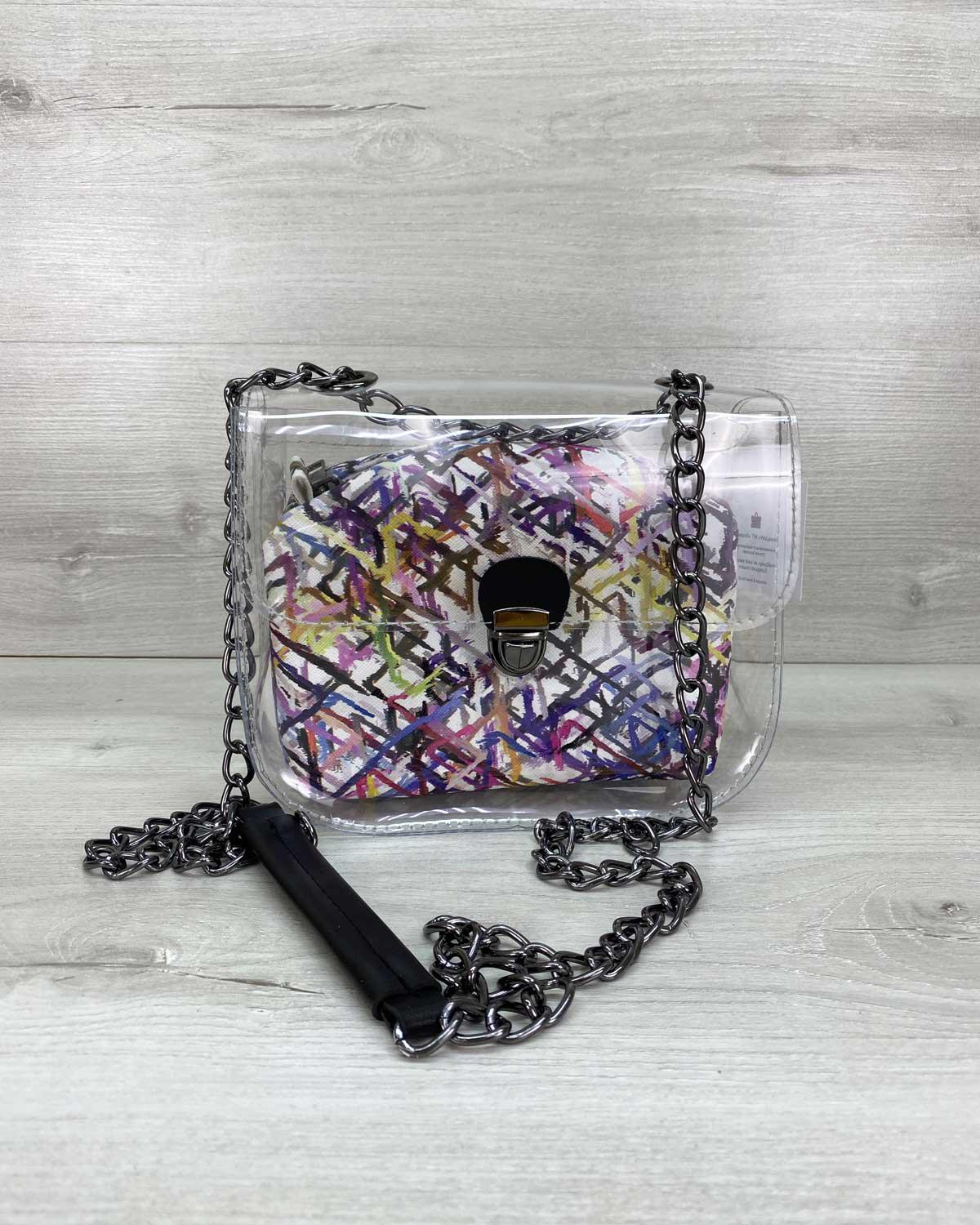 Сумка женская Welassie Абстракция кросс-боди силиконовая с косметичкой (wel-56930)