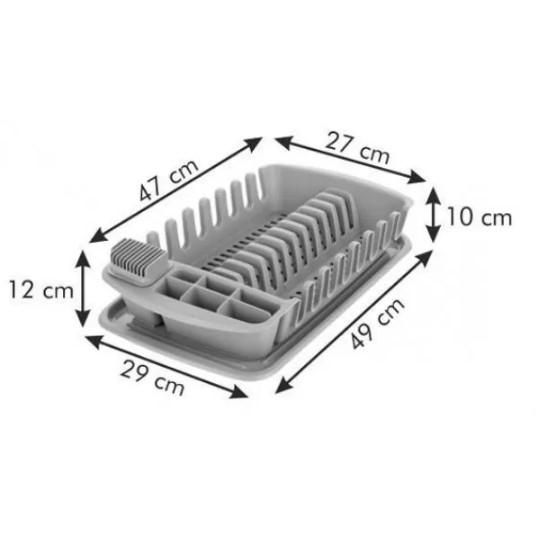 Сушка для посуды Tescoma Clean Kit с лотком 49х29 см Белый (900644) - фото 5