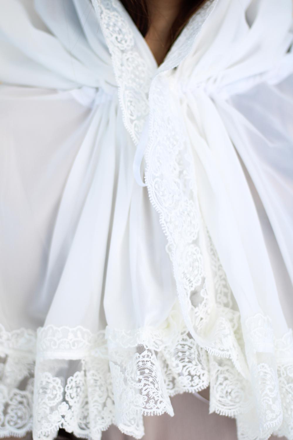 Палантин для храму на голову Білий (п014) - фото 10