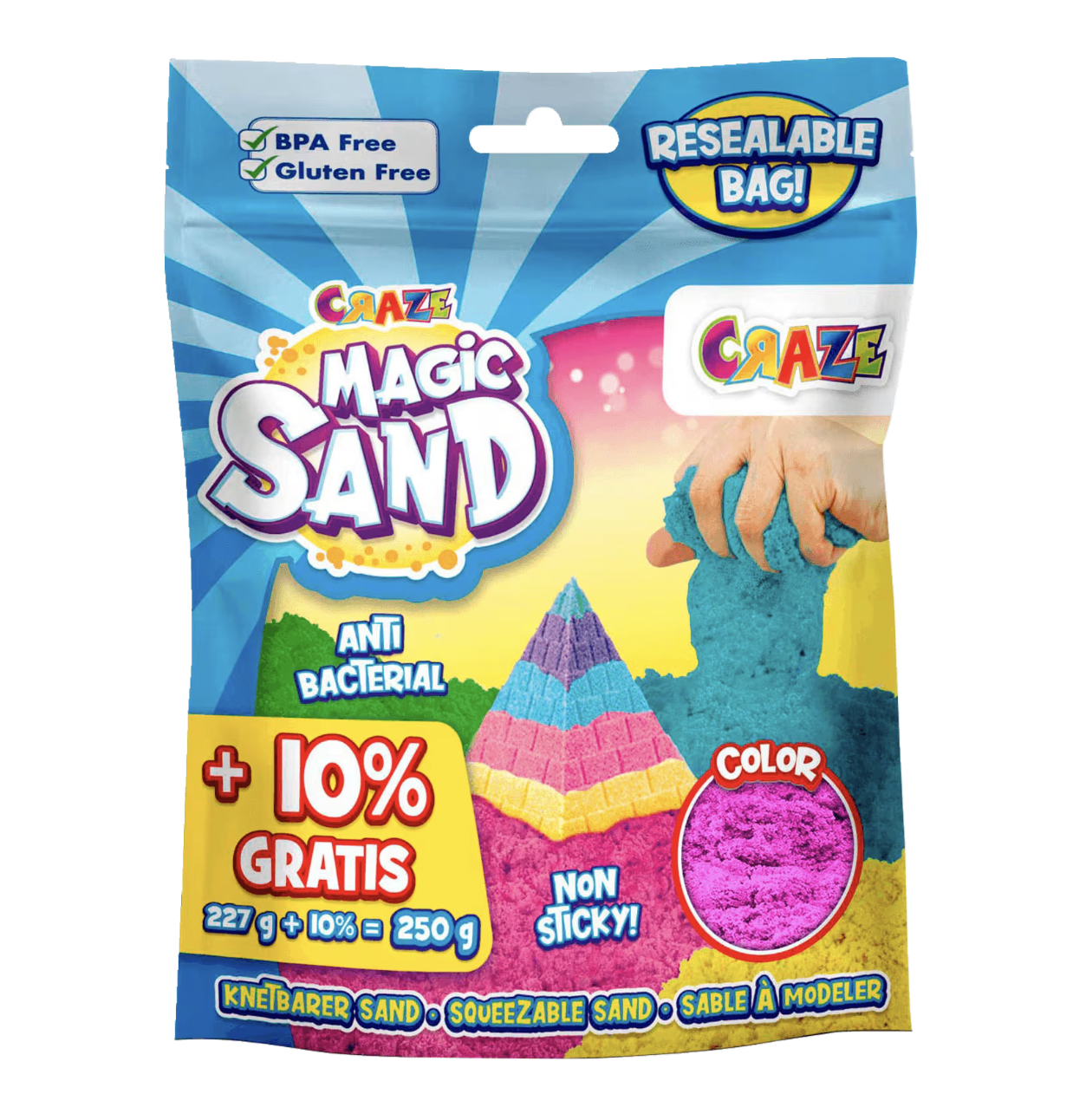 Кинетический песок CRAZE Magic Sand для лепки и творчества 250 г Розовый (SKU-383)