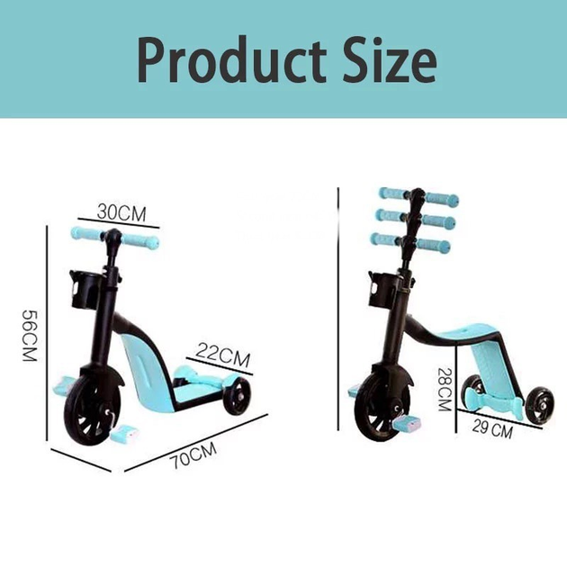 Самокат дитячий 3в1 велосипед/велобіг від 2 років Блакитний (MLD_V78) - фото 4 Самокат дитячий 3в1 велосипед/велобіг від 2 років Блакитний (MLD_V78) - фото 4
