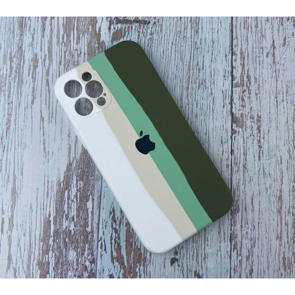 Радужный Чехол Накладка С Закрытой Камерой Rainbow Silicone Case для iPhone 11 Pro Цвет №11