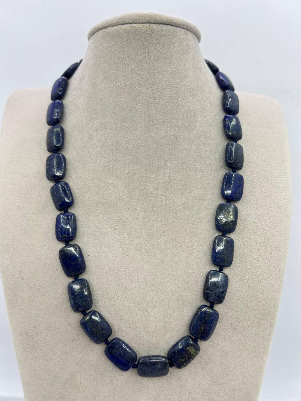 Бусы лазурит 14х15 мм 44 см Синий (11602)