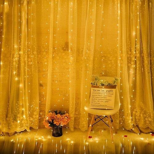 Гірлянда світлодіодна Штора Крапля Роси 3х2 м 200 LED з пультом Warm White (cL300RGB p) - фото 3