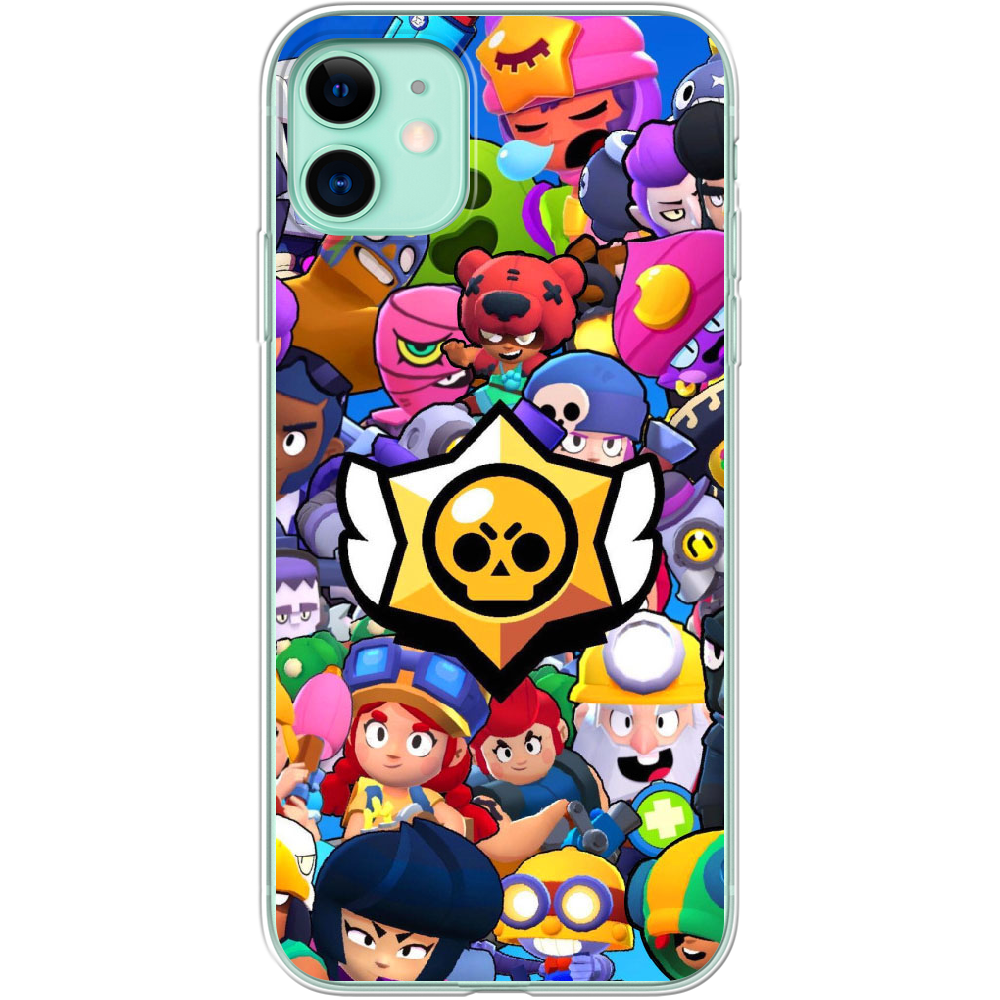 Чехол Boxface iPhone 11 Brawl Stars Прозрачный силикон (38184-up2389-38184)