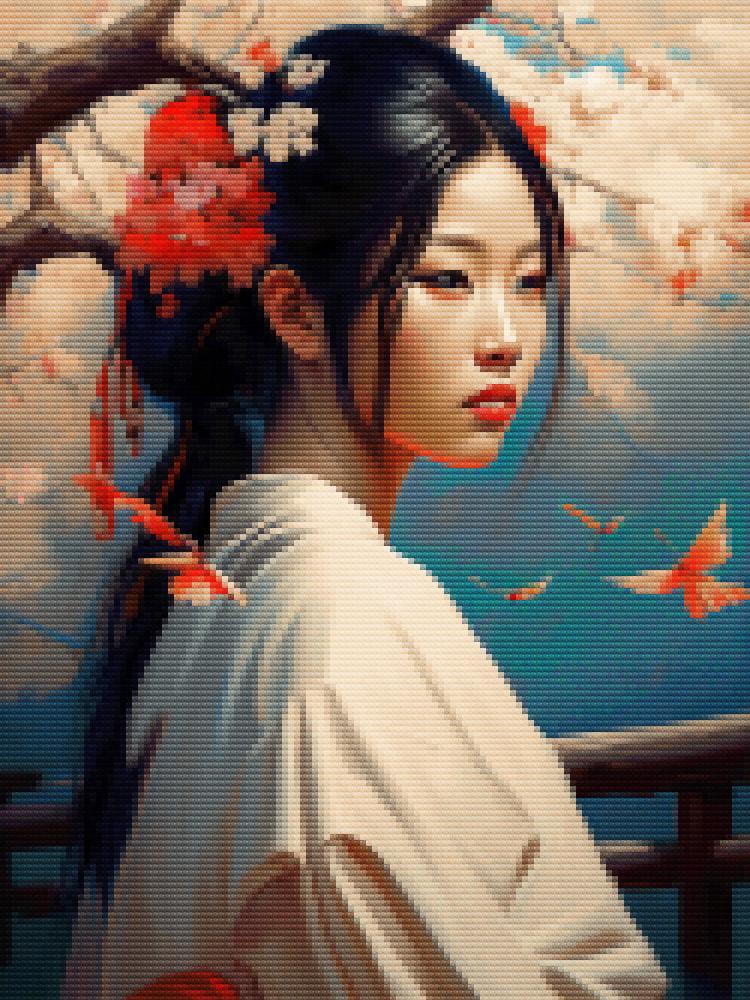 ᐉ Алмазна мозаїка SHLab Японська Дівчина SH-32890 30x40 см (32890