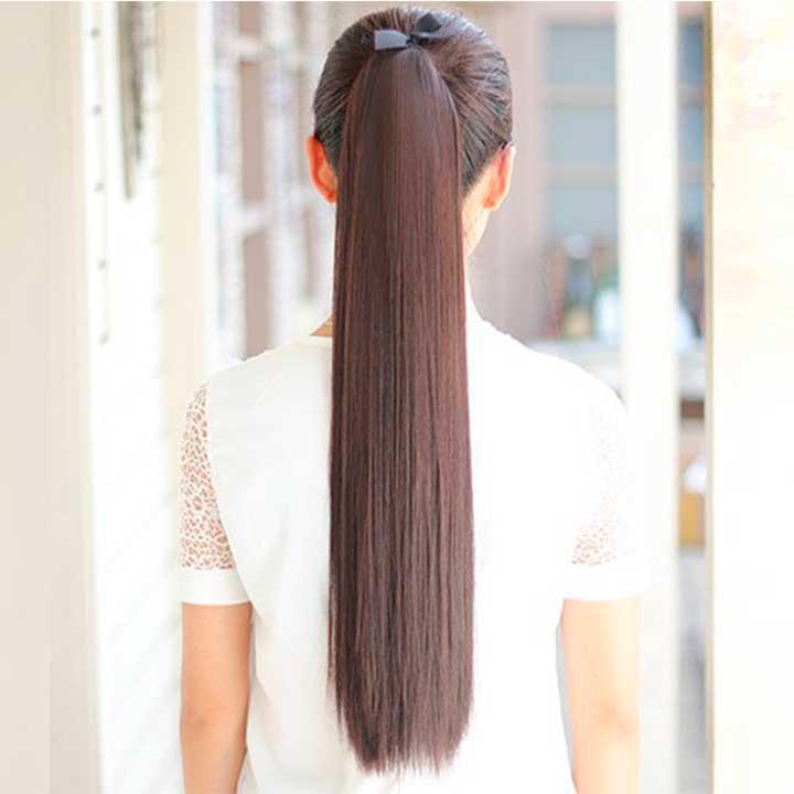 Хвіст-шиньйон накладний Didaka 50 см Каштановий (K0734-2) - фото 4 Хвіст-шиньйон накладний Didaka 50 см Каштановий (K0734-2) - фото 4