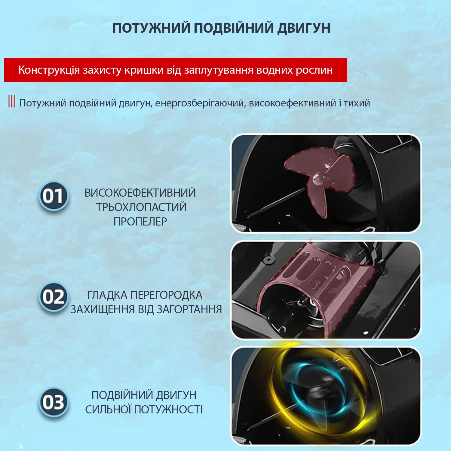 Човник для риболовлі Flytec V900 з GPS з батареєю 13500 мАг (22404021) - фото 4