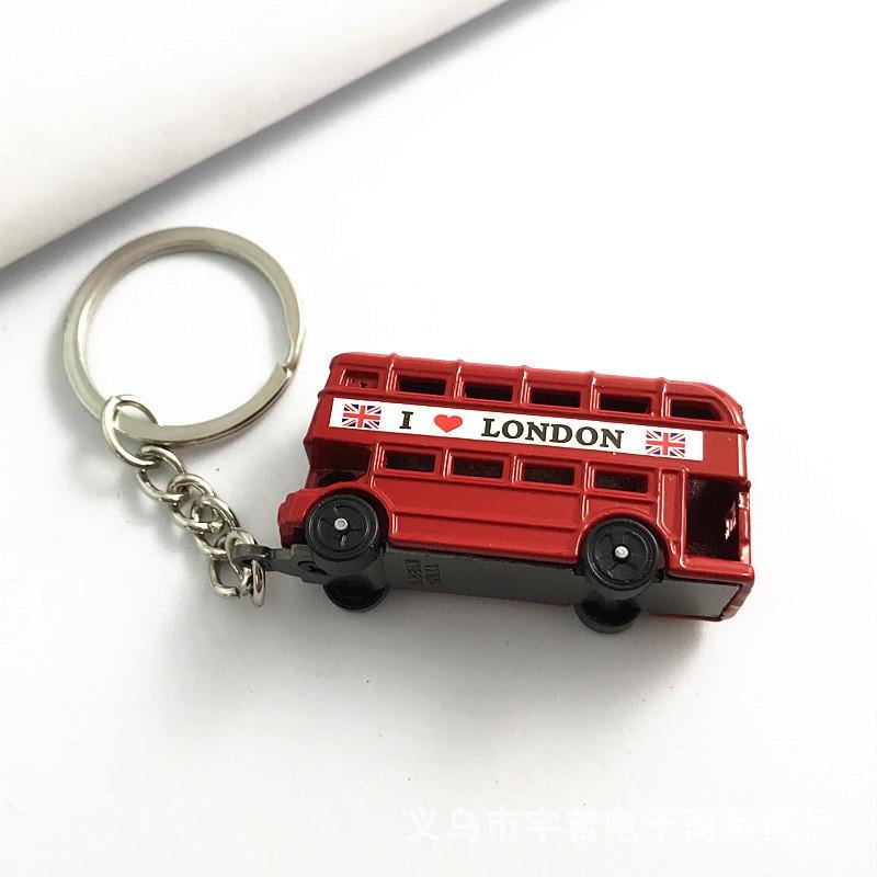 Брелок для ключей металлический Лондонский автобус London Bus Красный (2440011077)