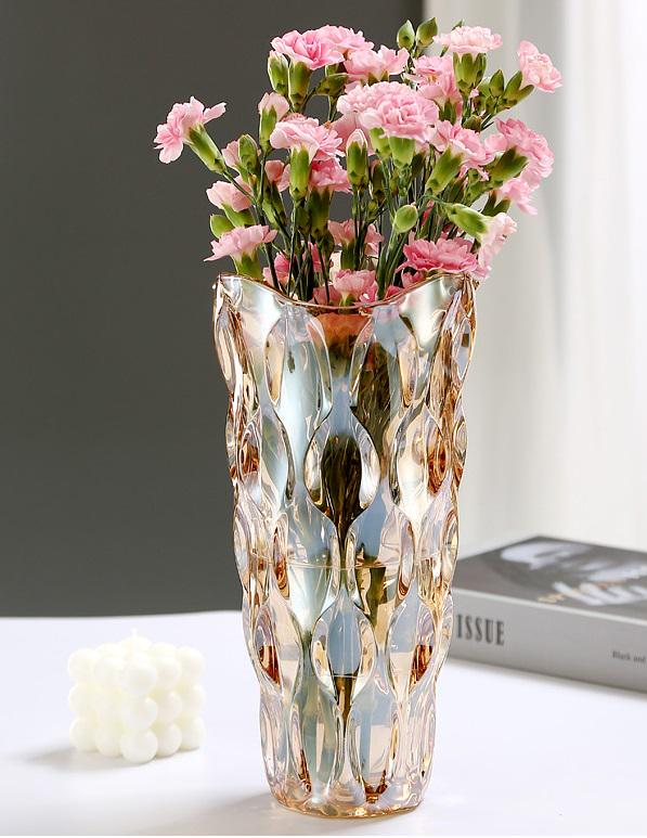 Ваза для квітів 14139 8,5х14х5х29,5 см Золотий (4704990)