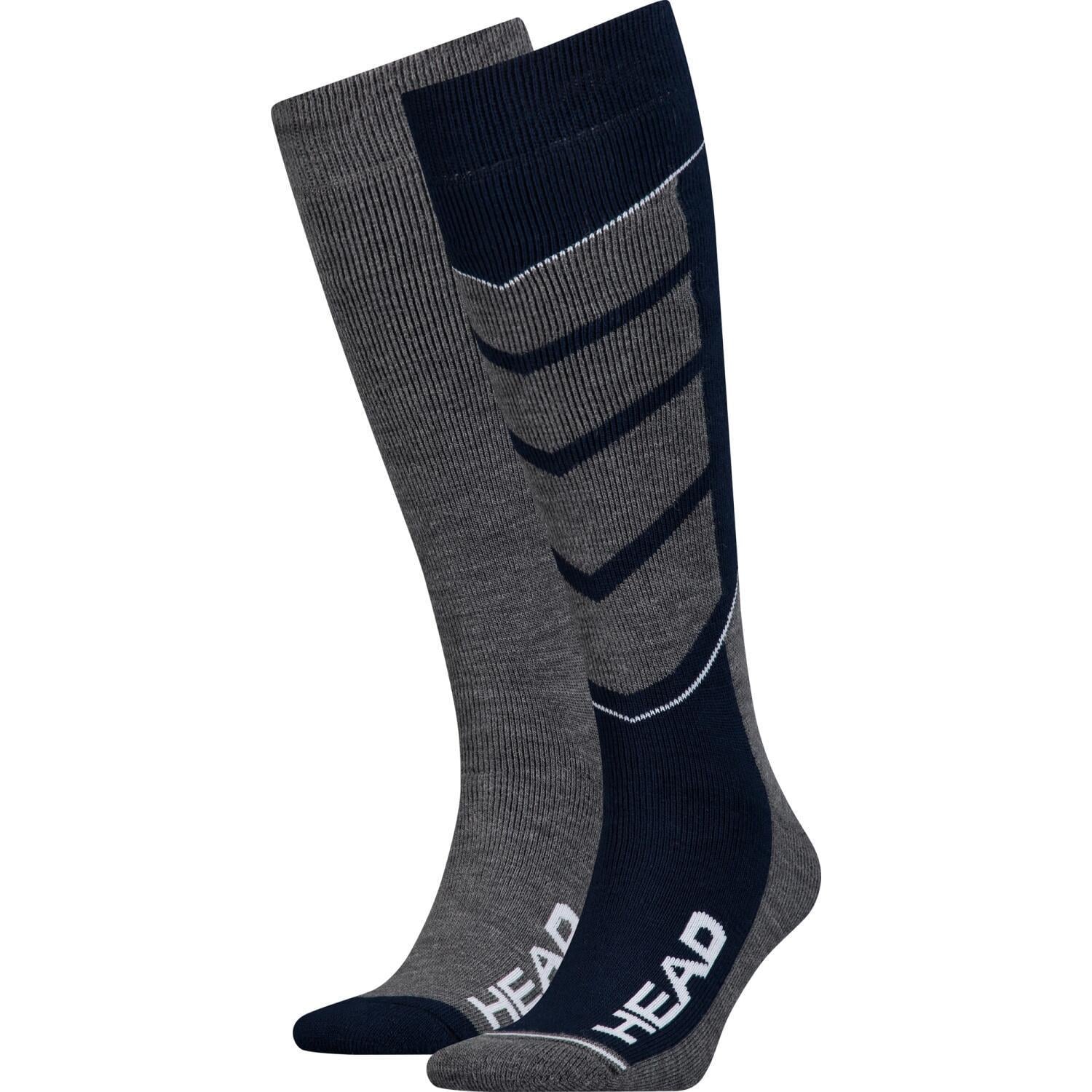 Носки Head UNISEX SKI V-SHAPE KNEEHIGH 2PPK 791004001-277 2 пары р. 35-38 Серо-темно-синий (57044-114)