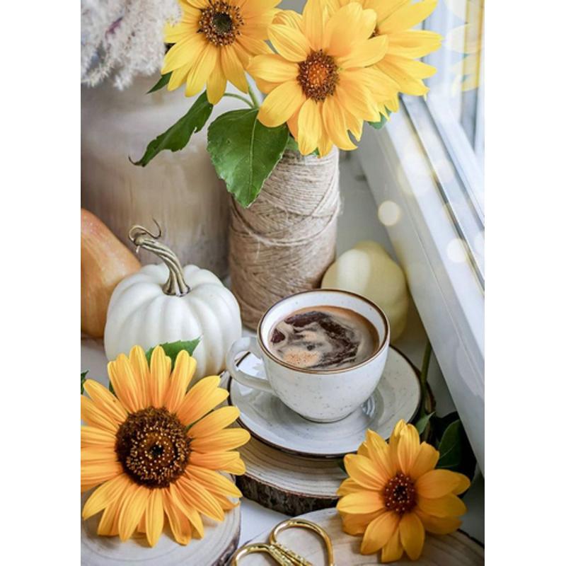 Алмазная мозаика Strateg Премиум Натюрморт на подоконнике 30х40 см (Str-GD86097)