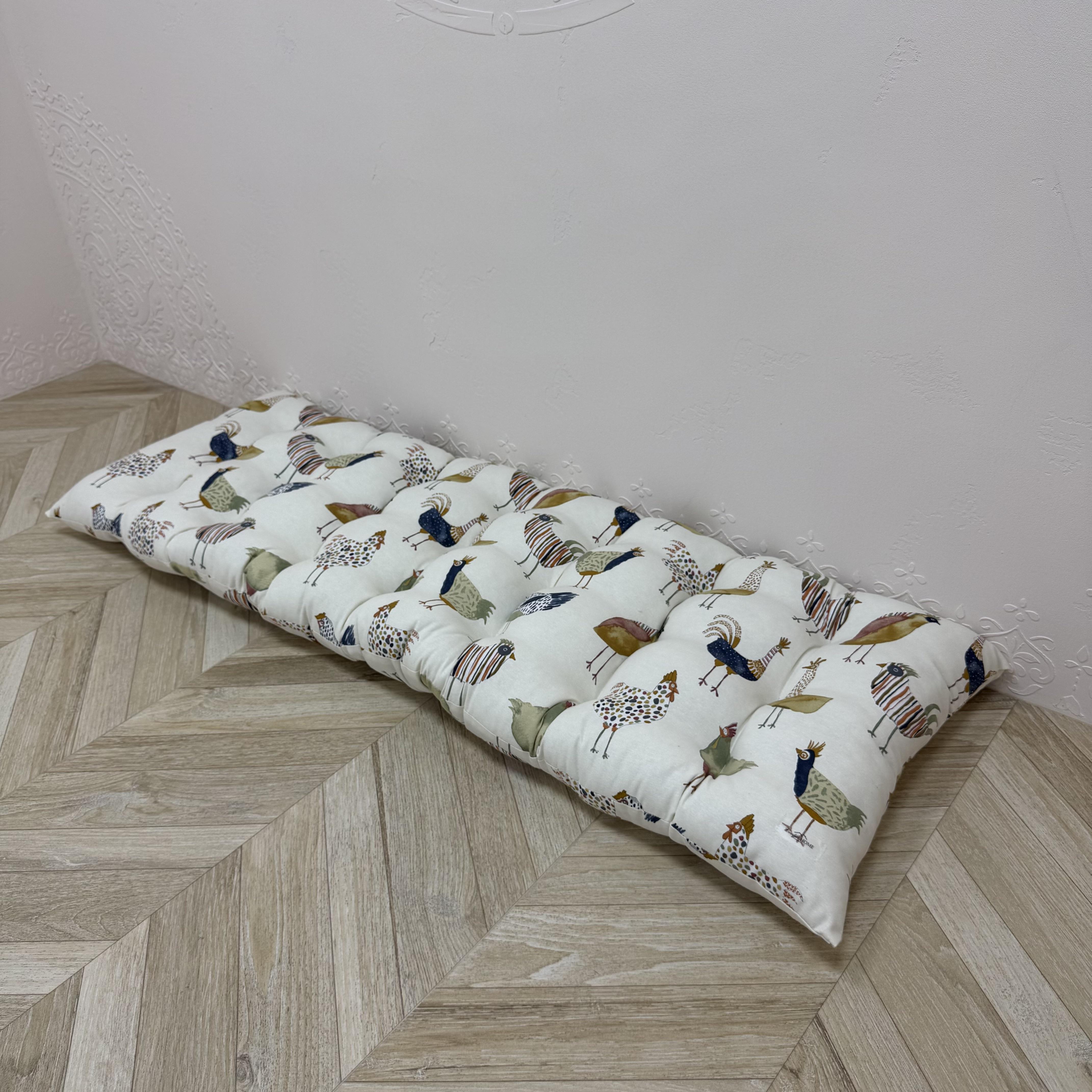 Подушка Chickens Comfort Home на підвіконня/каркаси/піддони/садові меблі 100х50 см