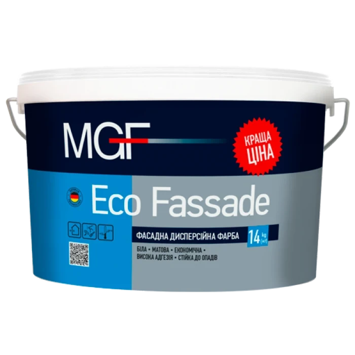 Краска фасадная MGF Eco Fassade M690 7 кг Белый матовый
