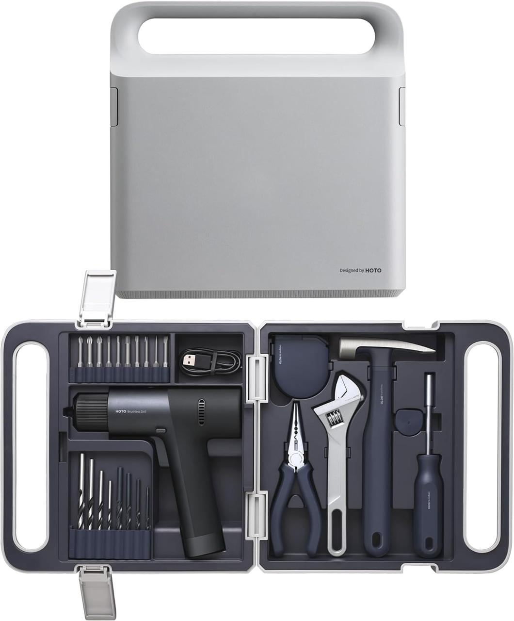 Набор инструментов HOTO 12V Brushless Drill Kit QWDZGJ001 с электрическим шуруповертом и кейсом (000899)