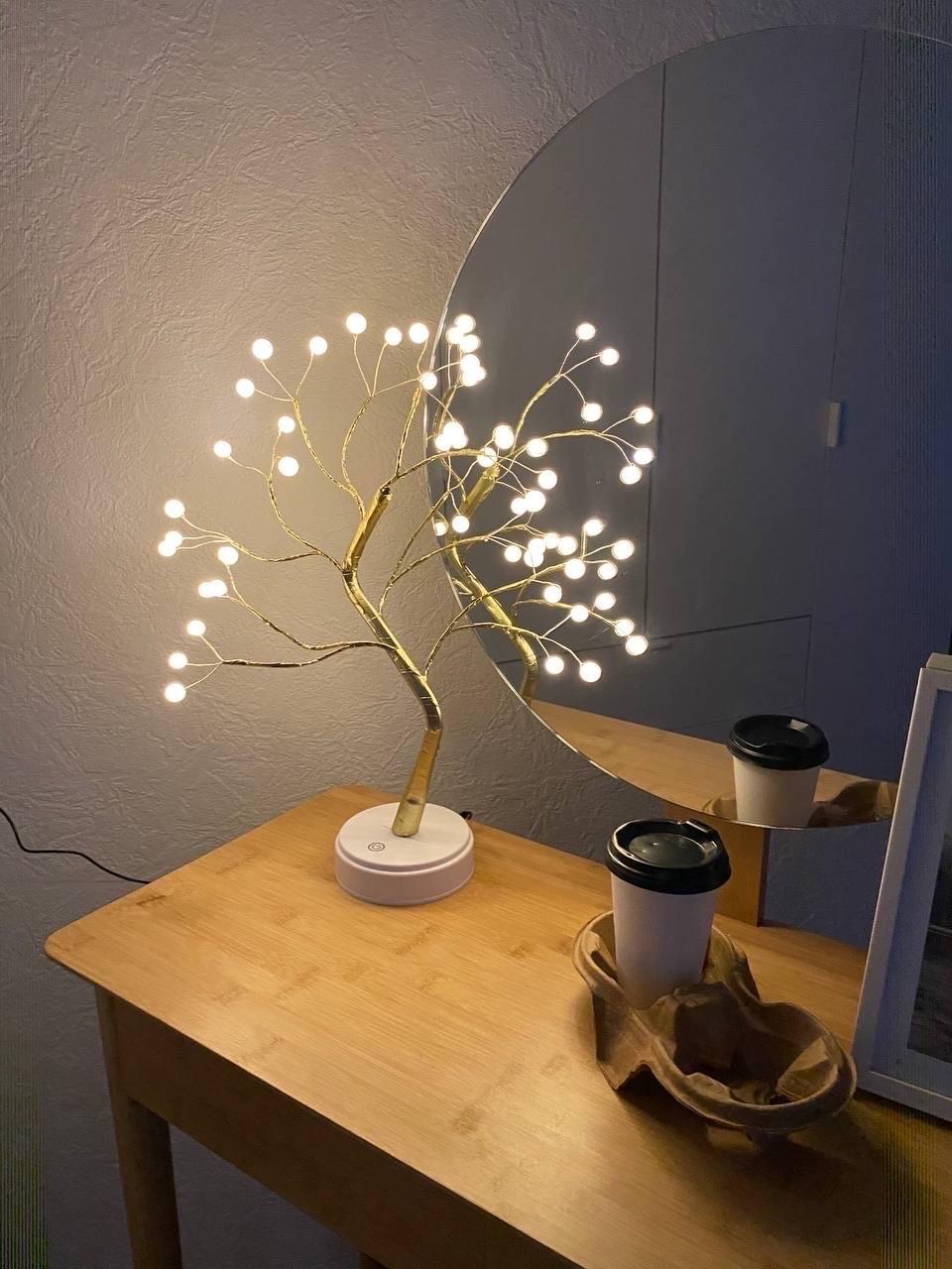 Світильник-дерево Перлина на батарейках та USB 45 см (1247)