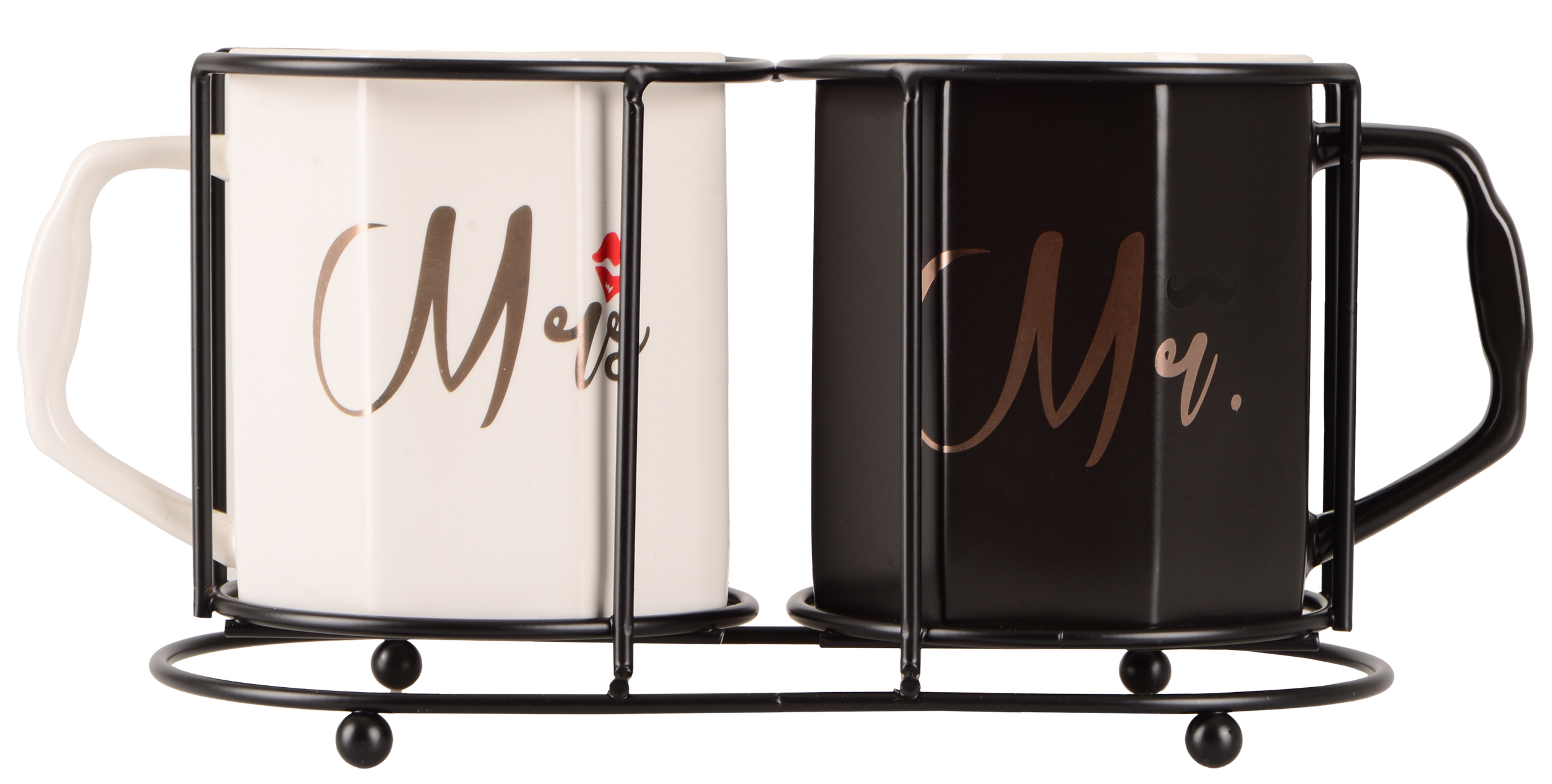 Набір чашок LED MY KISS 2Х на металевій підставці 400 мл (UG-B060363)