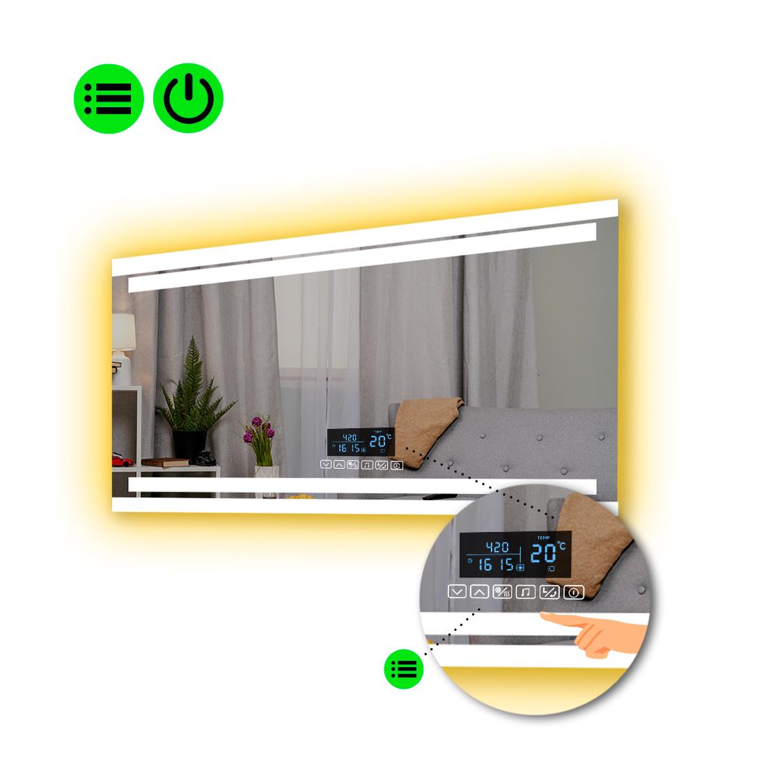 Зеркало с LED подсветкой Letizia с Smart-блоком 80x70 см (8995379)