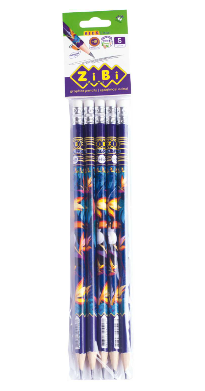 Олівець графітовий ZiBi Exotic zb.2313-5 HB з гумкою 10 шт. (MTT-94641)