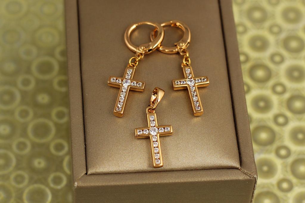 Набір Xuping Jewelry Світло віри Золотий (30827492) Набір Xuping Jewelry Світло віри Золотий (30827492)