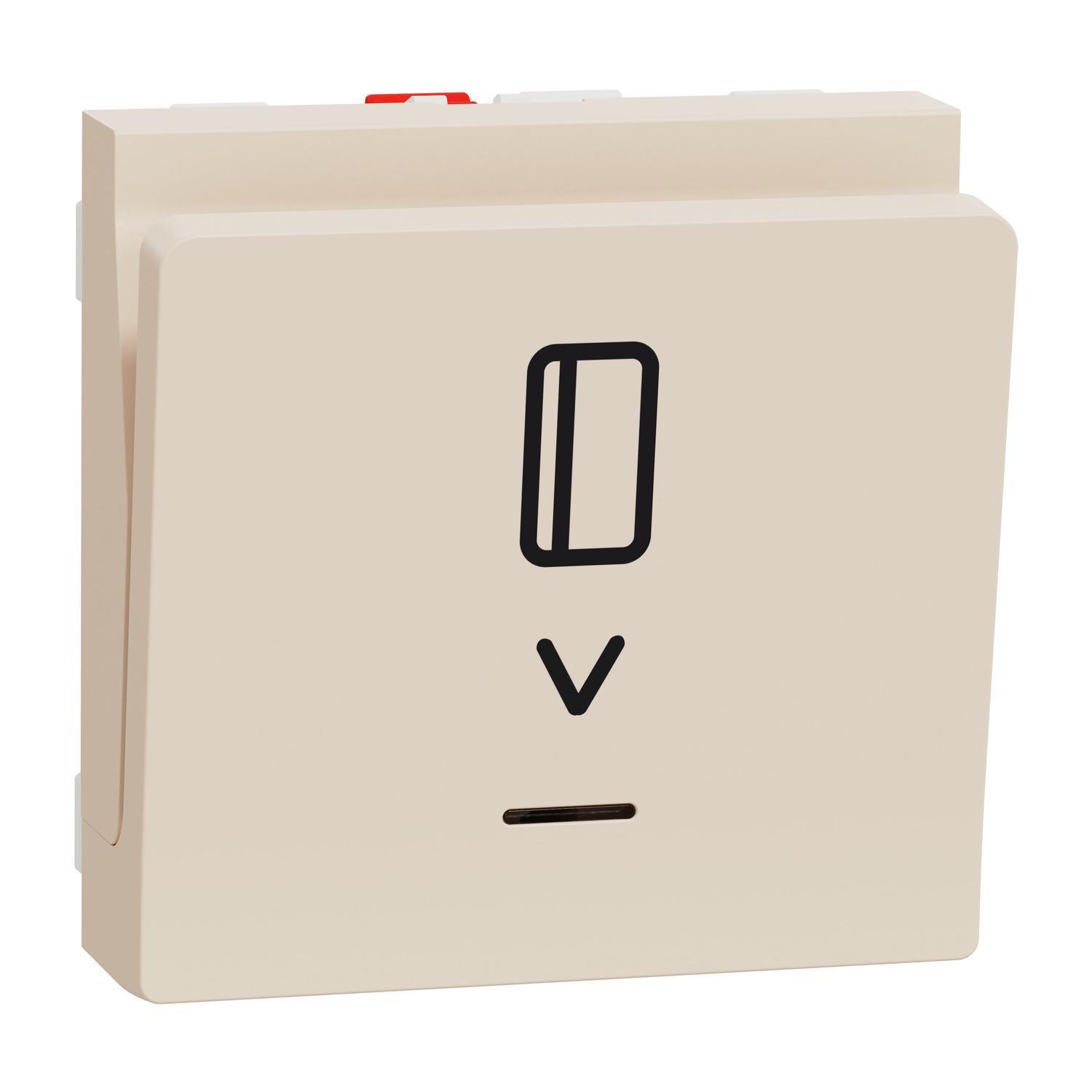 Вимикач картковий Schneider Electric Unica New з підсвічуванням двомодульний 10А Бежевий (NU328344) Вимикач картковий Schneider Electric Unica New з підсвічуванням двомодульний 10А Бежевий (NU328344)