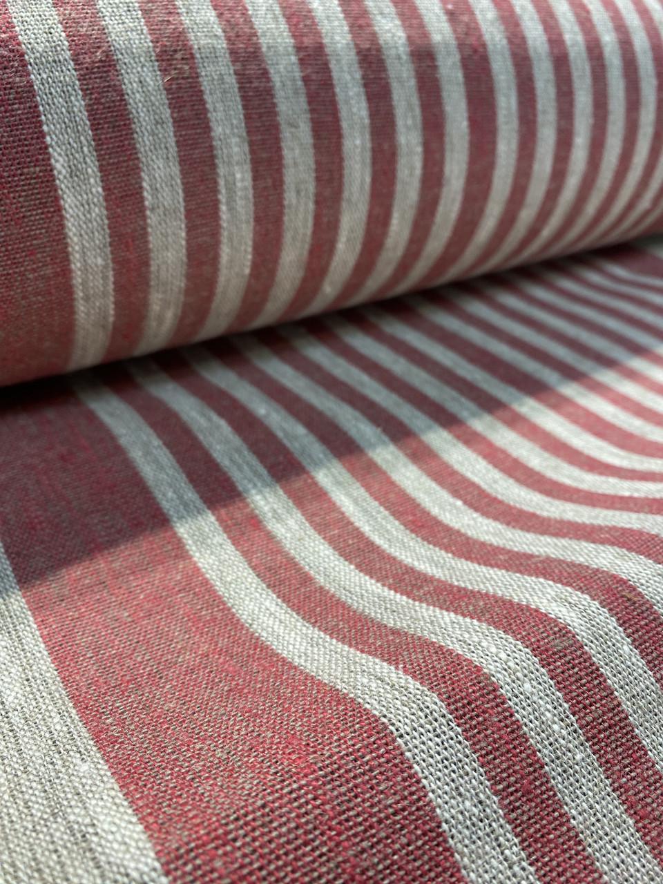 Ткань Linen Plus натуральная декоративная для ковриков в полоску 100% лен 1/23 Ткань Linen Plus натуральная декоративная для ковриков в полоску 100% лен 1/23