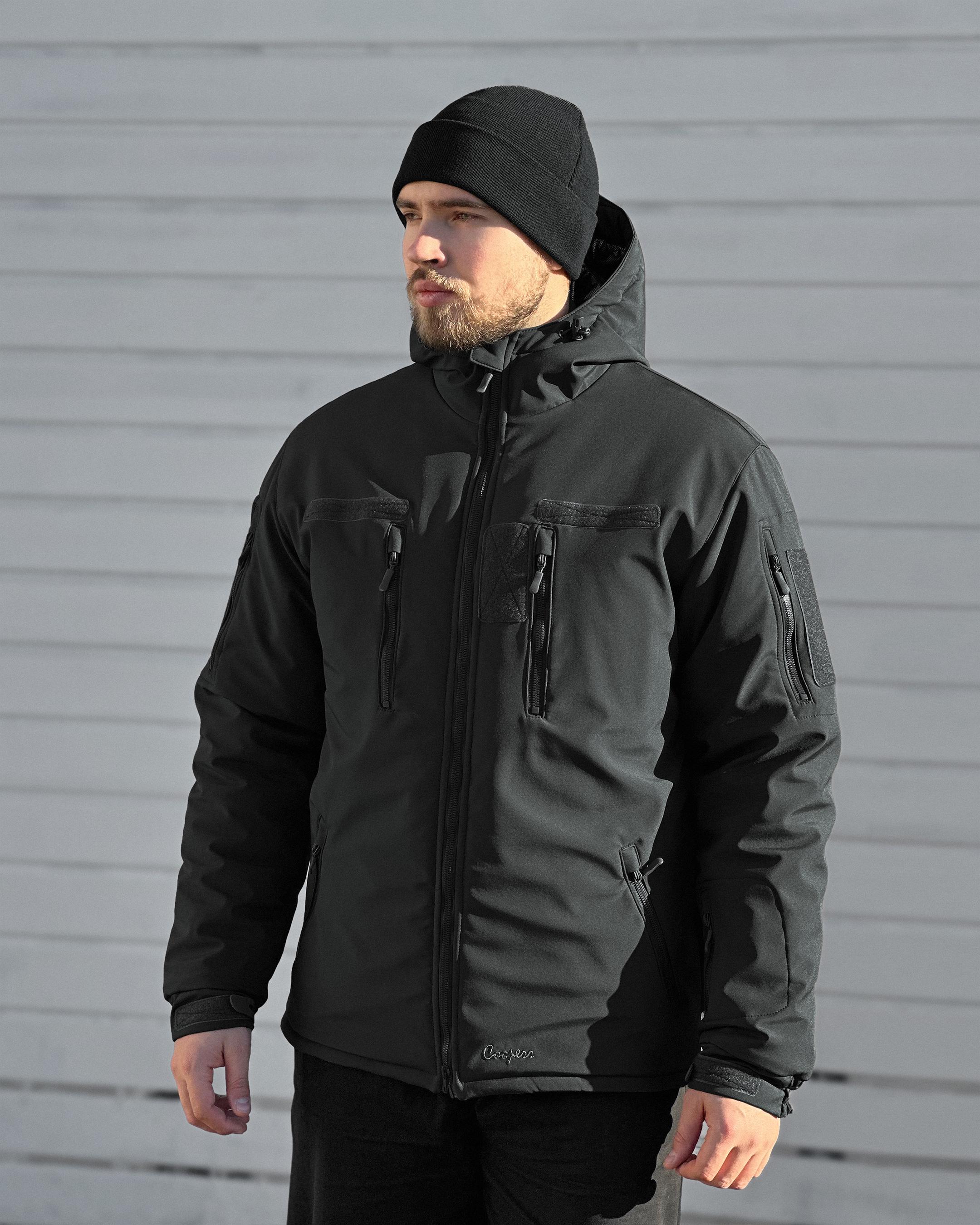 Куртка зимова Cooperr Soft Shell Jacket V XL Чорний (KUR-8.1.XL) - фото 2 Куртка зимова Cooperr Soft Shell Jacket V XL Чорний (KUR-8.1.XL) - фото 2