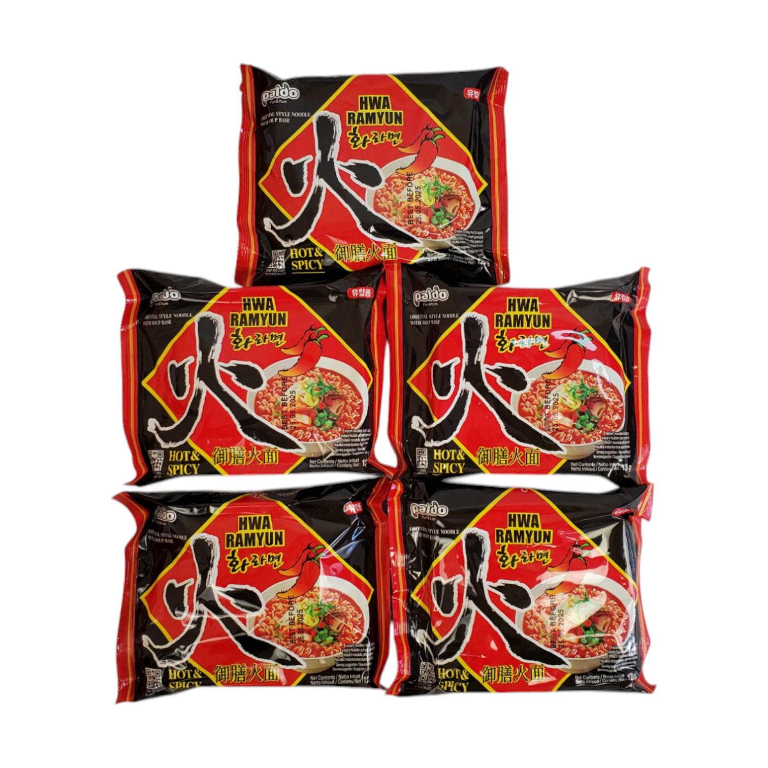 Набір локшина швидкого приготування Paldo Hwa Ramyun пікантне тушковане м’ясо 120 г 5 шт. (SET5189214)