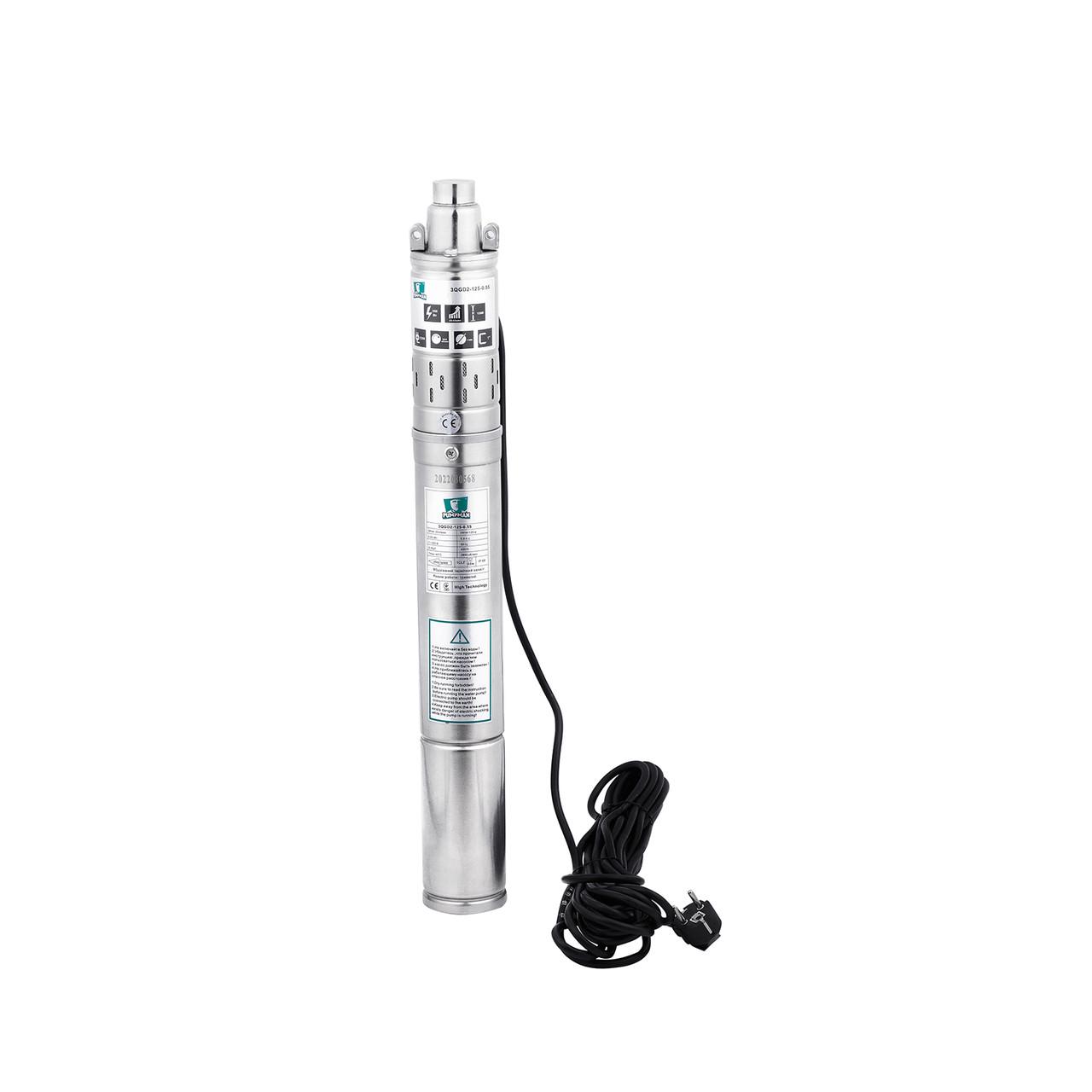 Насос глубинный шнековый Pumpman 3QGD2-125-0.55 кВт Нmax 125 м Qmax 1,8 куб.м 550 Вт (2681047356)