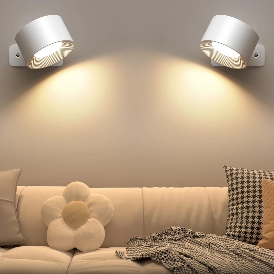 Настенный светильник Mexllex LED с аккумулятором и сенсорным управлением 360° вращение комплект 2 шт. White (2765003397)