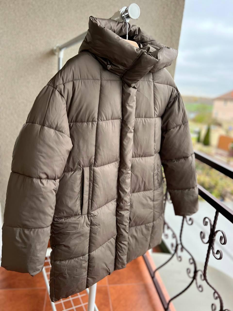 Куртка жіноча Lady Yep 9045 довга стегана з капюшоном пальто р. 42 Коричневий (3085) - фото 2