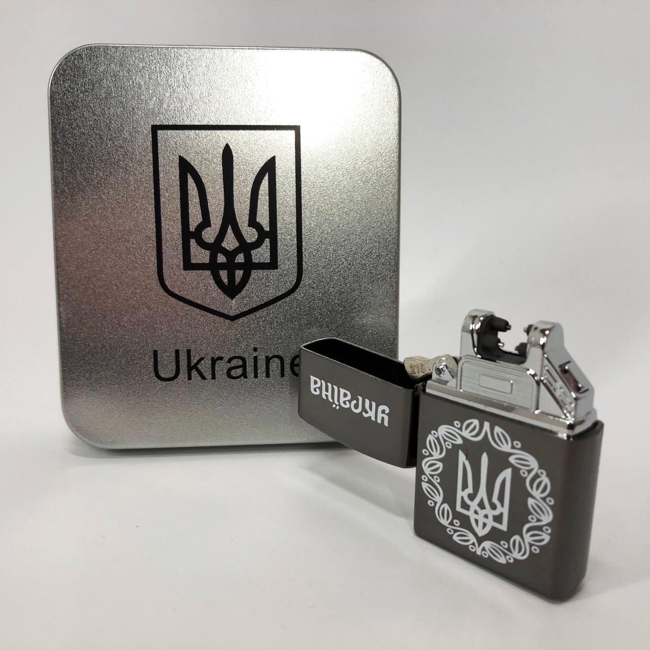 Запальничка дугова Україна HL-447 електроімпульсна USB Чорний