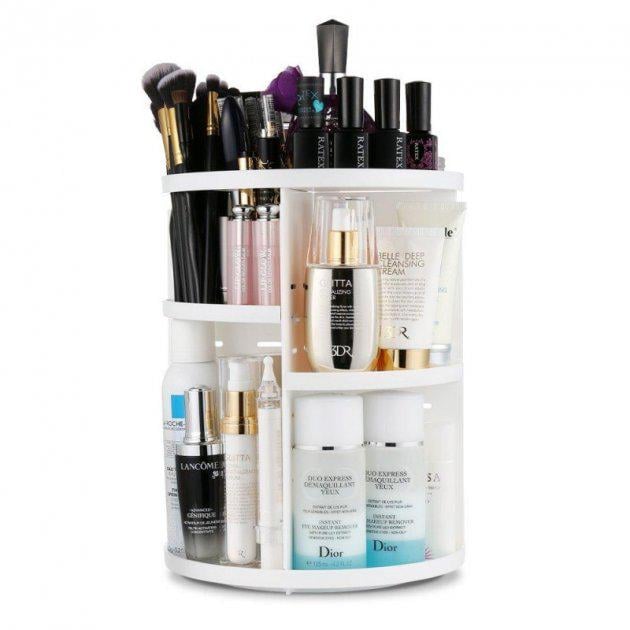 Органайзер для косметики Rotation Cosmetic Box 360° круглый Белый (AR003974)
